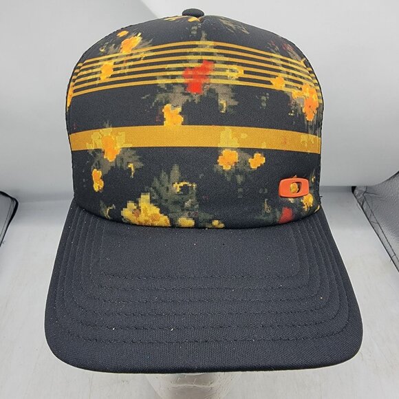 Oakley Classic High Snap Adults Black Orange Trucker Hat Casual Outdoors